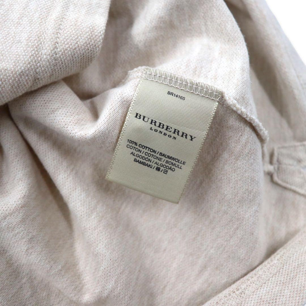 BURBERRY ノバチェック切替 ポロシャツ S ベージュ コットン ワンポイントロゴ刺繍