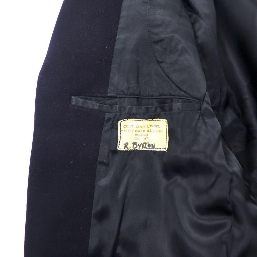 US NAVY 60年代 Pコート 36R ネイビー ウール 内部ステンシル COAT WOOL KERSEY DARK BLUE E/M ミリタリー