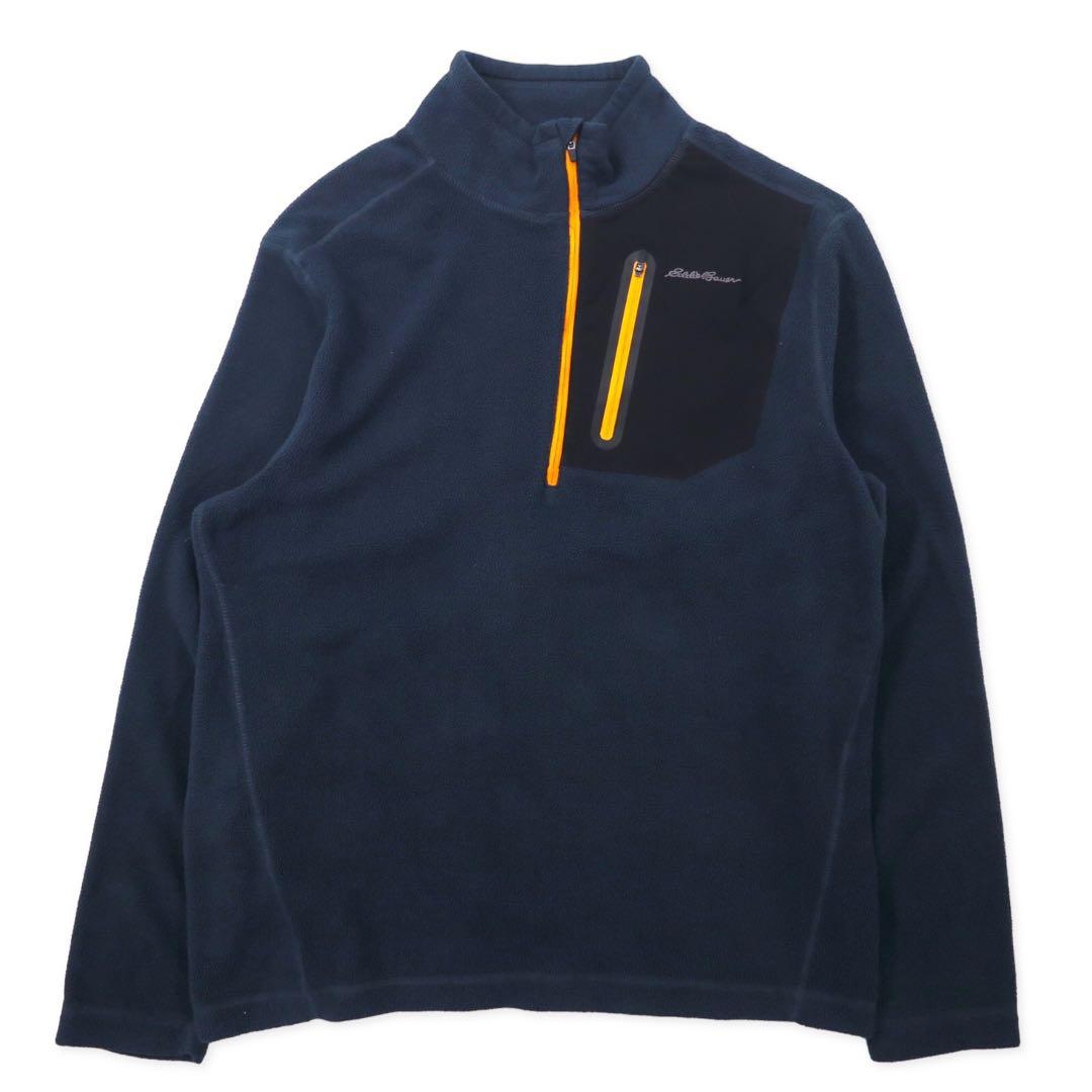 Eddie Bauer giacca in pile con mezza cerniera, taglia M, blu navy, poliestere, ricamo logo piccolo, Cloud Layer Pro 1/4 Zip Jacket EM31LK119