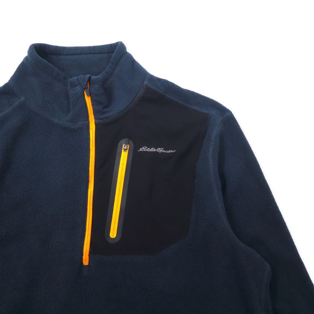 Eddie Bauer giacca in pile con mezza cerniera, taglia M, blu navy, poliestere, ricamo logo piccolo, Cloud Layer Pro 1/4 Zip Jacket EM31LK119