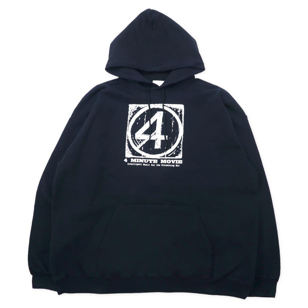 Hanes anni '90, felpa con cappuccio pullover, taglia XL, nera, cotone ULTIMATE COTTON, interno felpato, 4 MINUTE MOVIE, taglia grande, prodotta a El Salvador