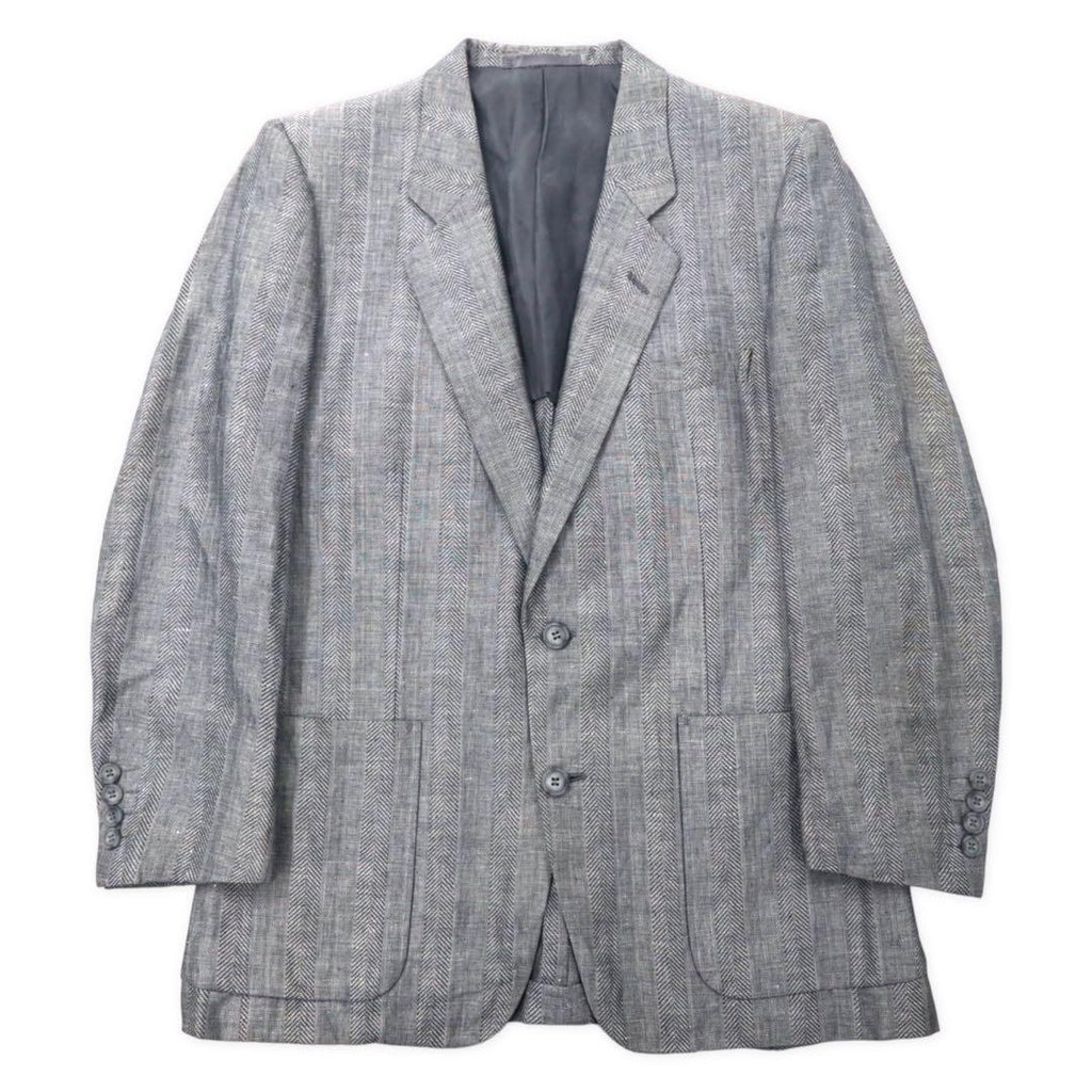 Christian Dior MONSIEUR Giacca sartoriale in lino a 2 bottoni M Grigio Cotone Vintage