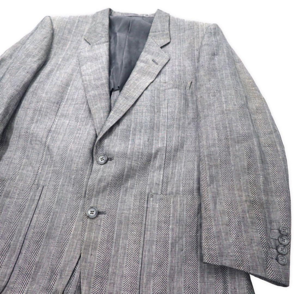 Christian Dior MONSIEUR Giacca sartoriale in lino a 2 bottoni M Grigio Cotone Vintage