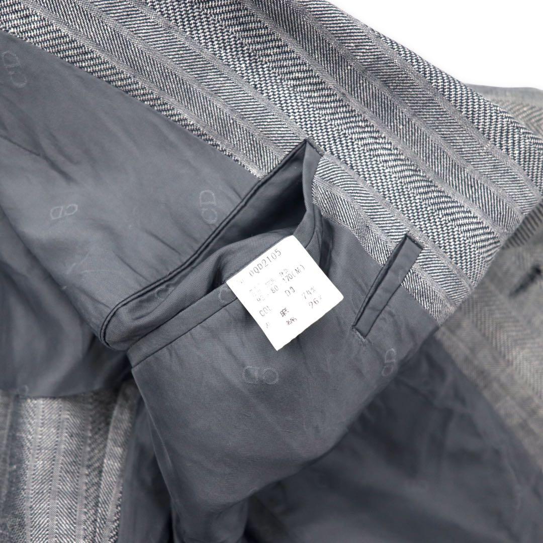 Christian Dior MONSIEUR Giacca sartoriale in lino a 2 bottoni M Grigio Cotone Vintage