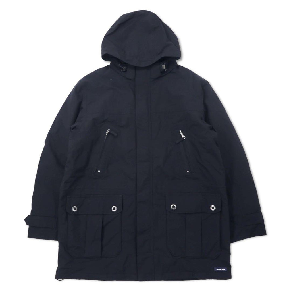 LANDS' END SQUALL PARKA Giubbotto invernale XL Blu navy Nylon Impermeabile Trapuntato con fodera in pile SQUALL PARKA 457125