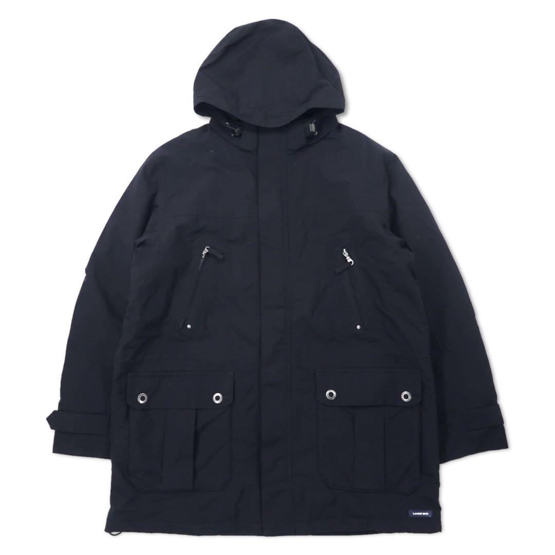 LANDS' END SQUALL PARKA Giubbotto invernale XL Blu navy Nylon Impermeabile Trapuntato con fodera in pile SQUALL PARKA 457125
