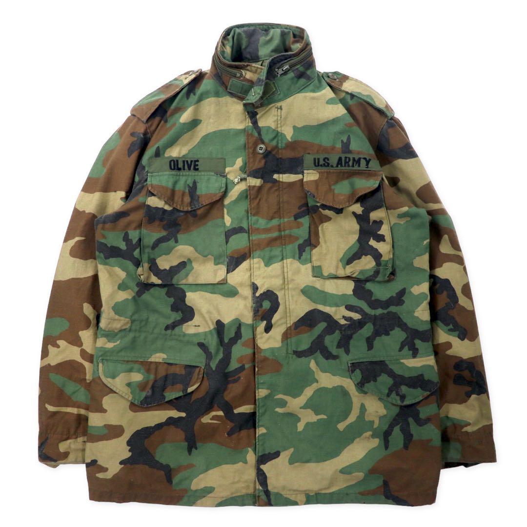 US ARMY Anni '90 Giacca da campo M-46 L Kaki Mimetica Woodland Cotone Cappuccio Ripiegabile Militare 8415-01-099-7839 GOLDEN MFG, CO.