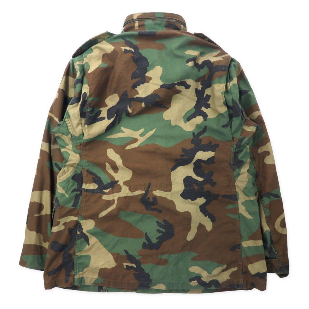 US ARMY Anni '90 Giacca da campo M-46 L Kaki Mimetica Woodland Cotone Cappuccio Ripiegabile Militare 8415-01-099-7839 GOLDEN MFG, CO.