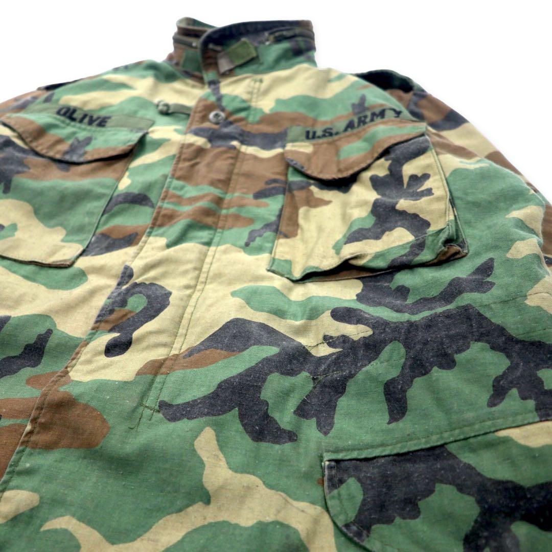 US ARMY Anni '90 Giacca da campo M-46 L Kaki Mimetica Woodland Cotone Cappuccio Ripiegabile Militare 8415-01-099-7839 GOLDEN MFG, CO.