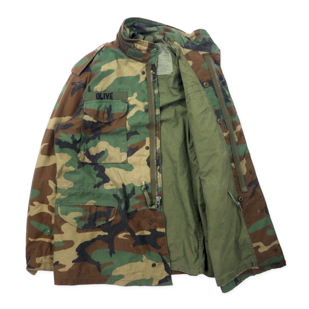 US ARMY Anni '90 Giacca da campo M-46 L Kaki Mimetica Woodland Cotone Cappuccio Ripiegabile Militare 8415-01-099-7839 GOLDEN MFG, CO.