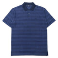 BURBERRY Polo a righe M blu navy cotone con logo ricamato
