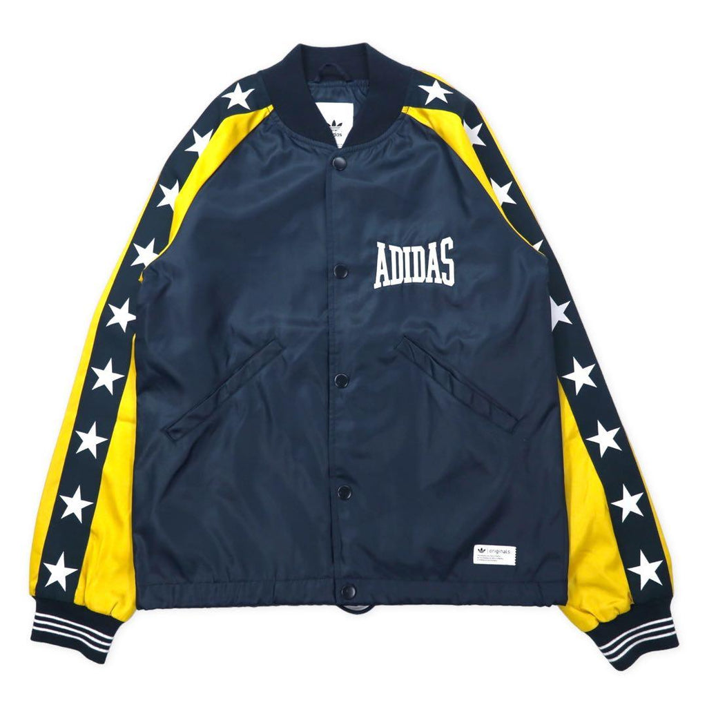 Giacca college adidas originals, giacca da pista, taglia S, blu navy, poliestere, logo ricamato, strisce laterali, stampa a stelle S14527