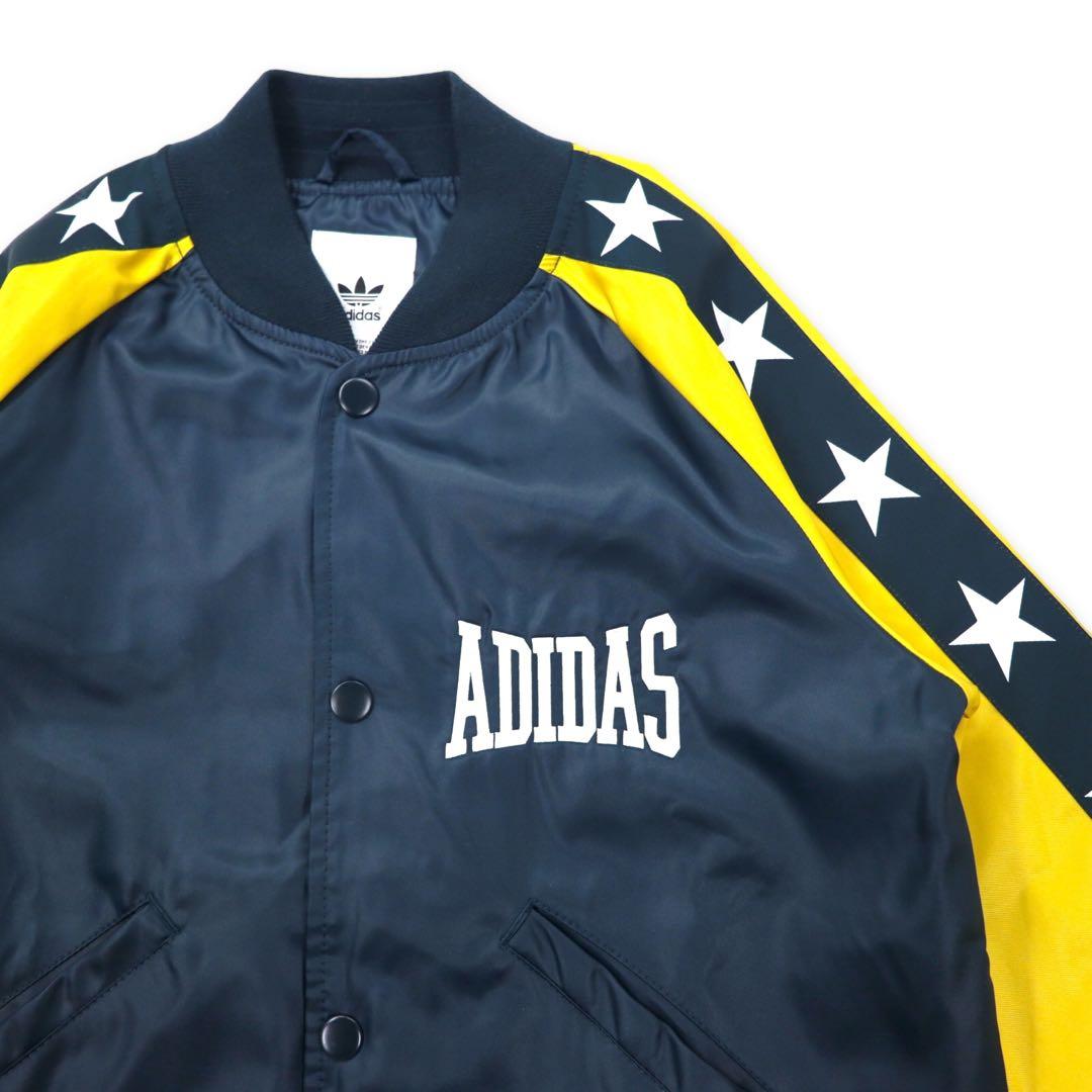 Giacca college adidas originals, giacca da pista, taglia S, blu navy, poliestere, logo ricamato, strisce laterali, stampa a stelle S14527