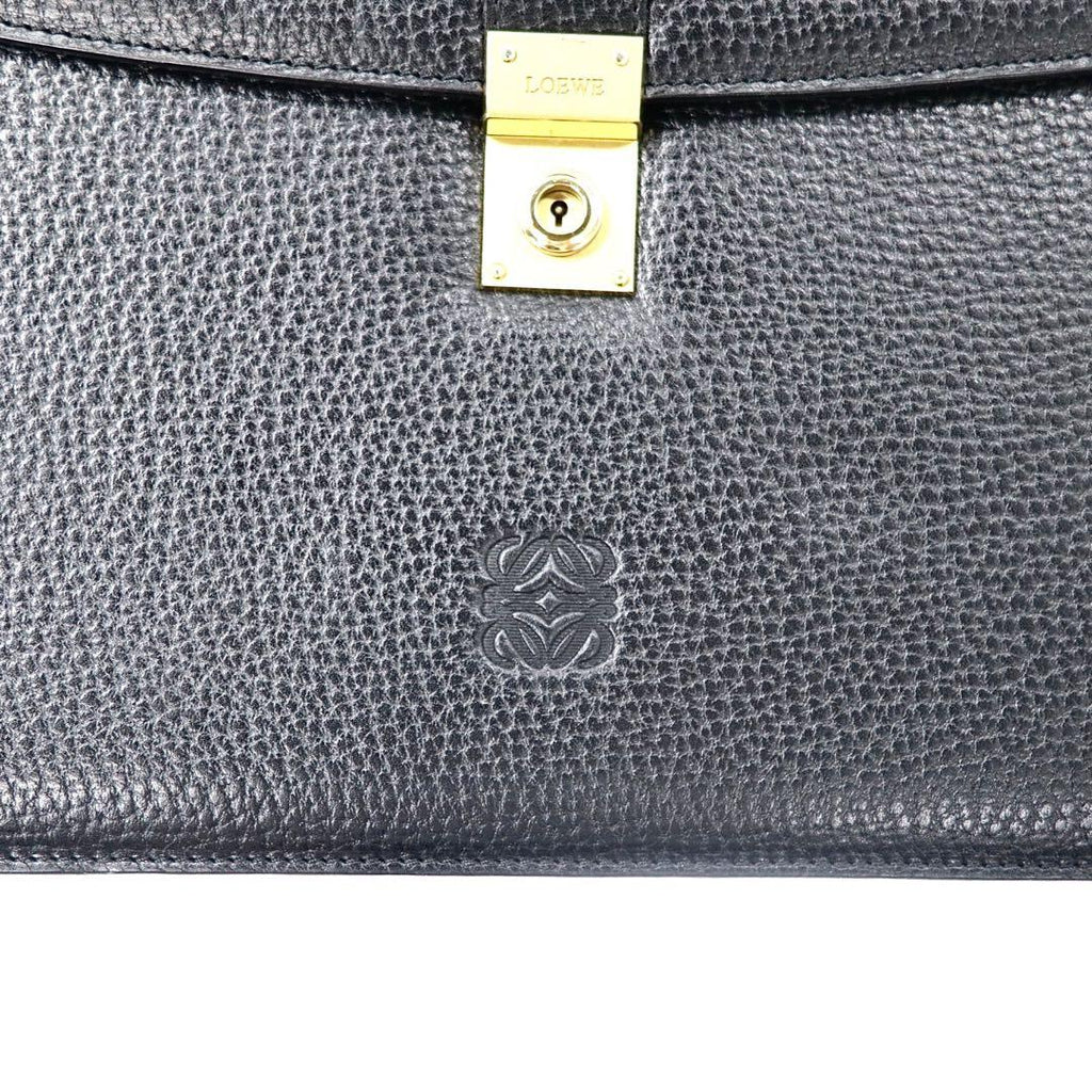 LOEWE ビジネスバッグ ブリーフケース アナグラム ブラック レザー