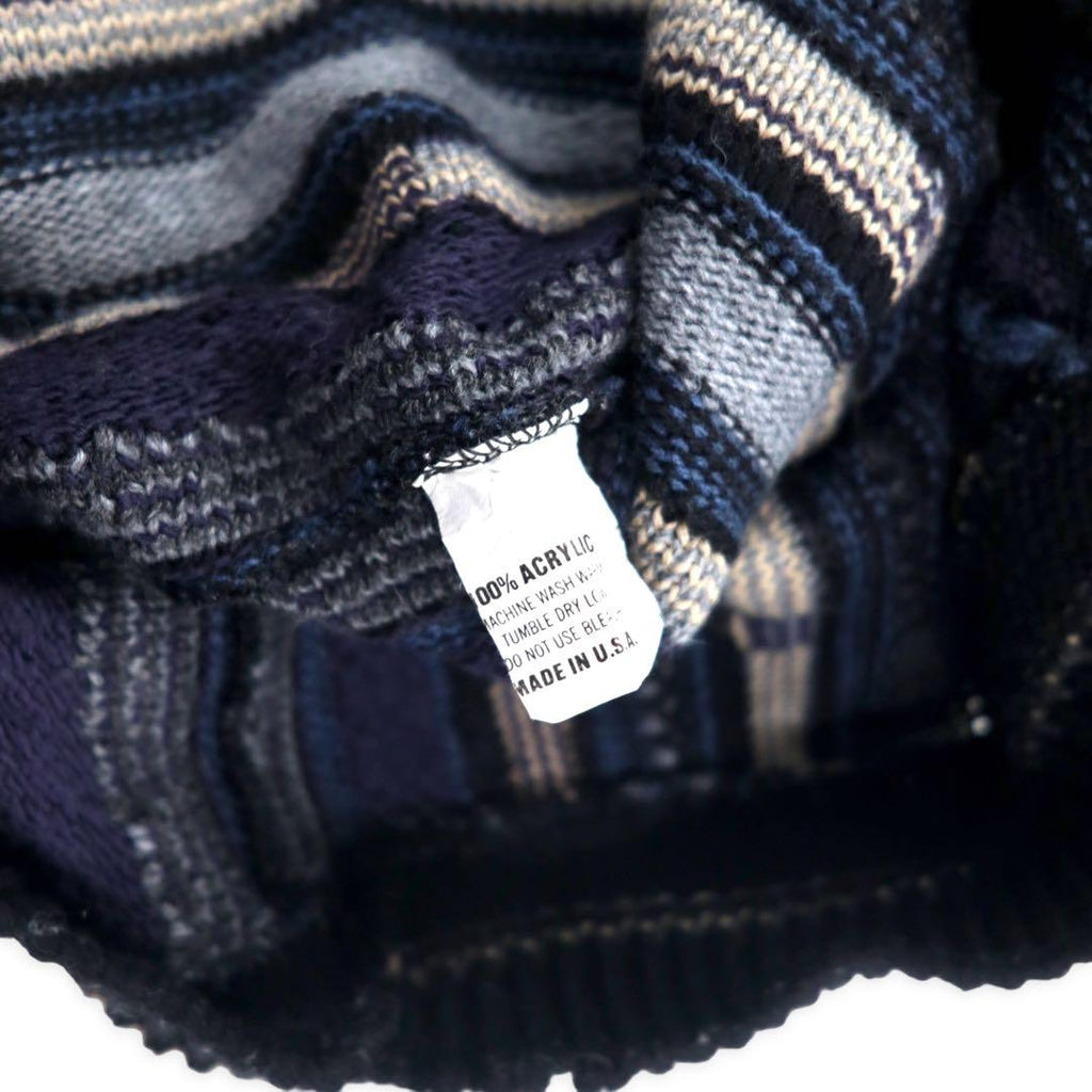 Maglione LAVANE anni '90 in maglia 3D, taglia XL, colore nero, acrilico, fantasia all-over, taglia grande