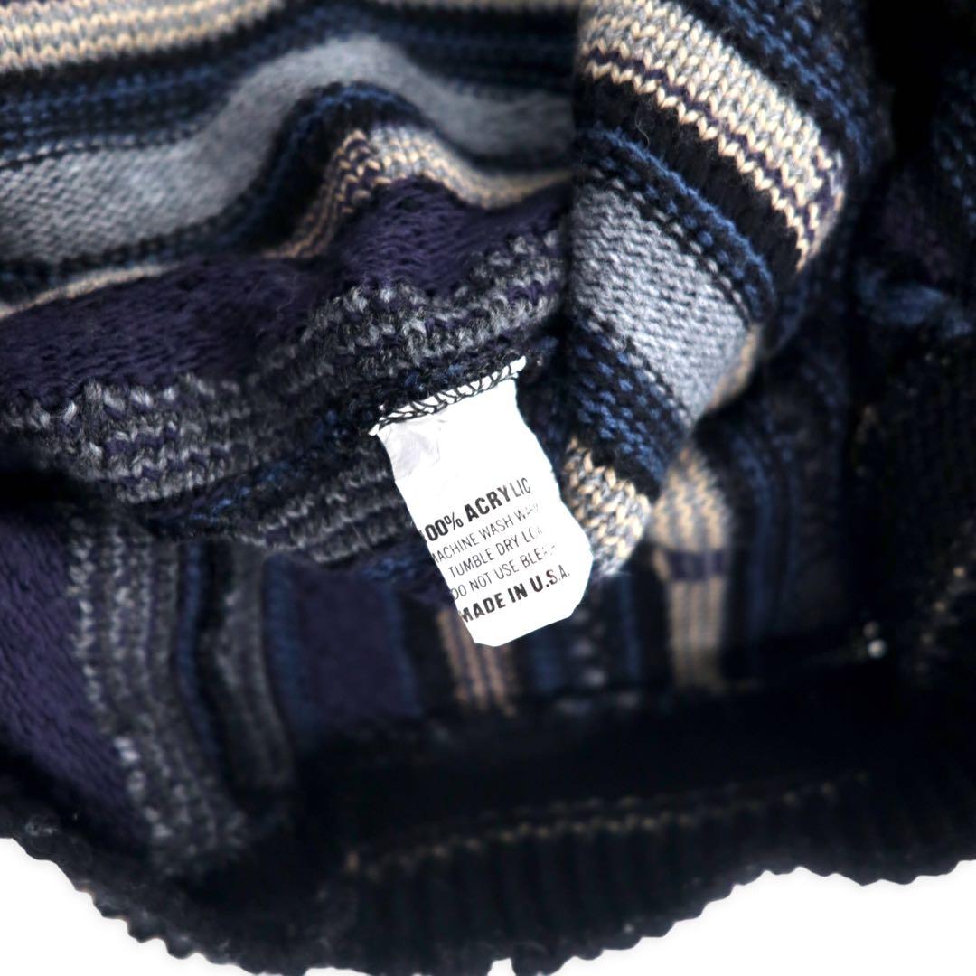 Maglione LAVANE anni '90 in maglia 3D, taglia XL, colore nero, acrilico, fantasia all-over, taglia grande
