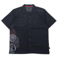 HARLEY DAVIDSON Camicia da lavoro a maniche corte con collo aperto XL Nera in cotone con stampa logo Oversize