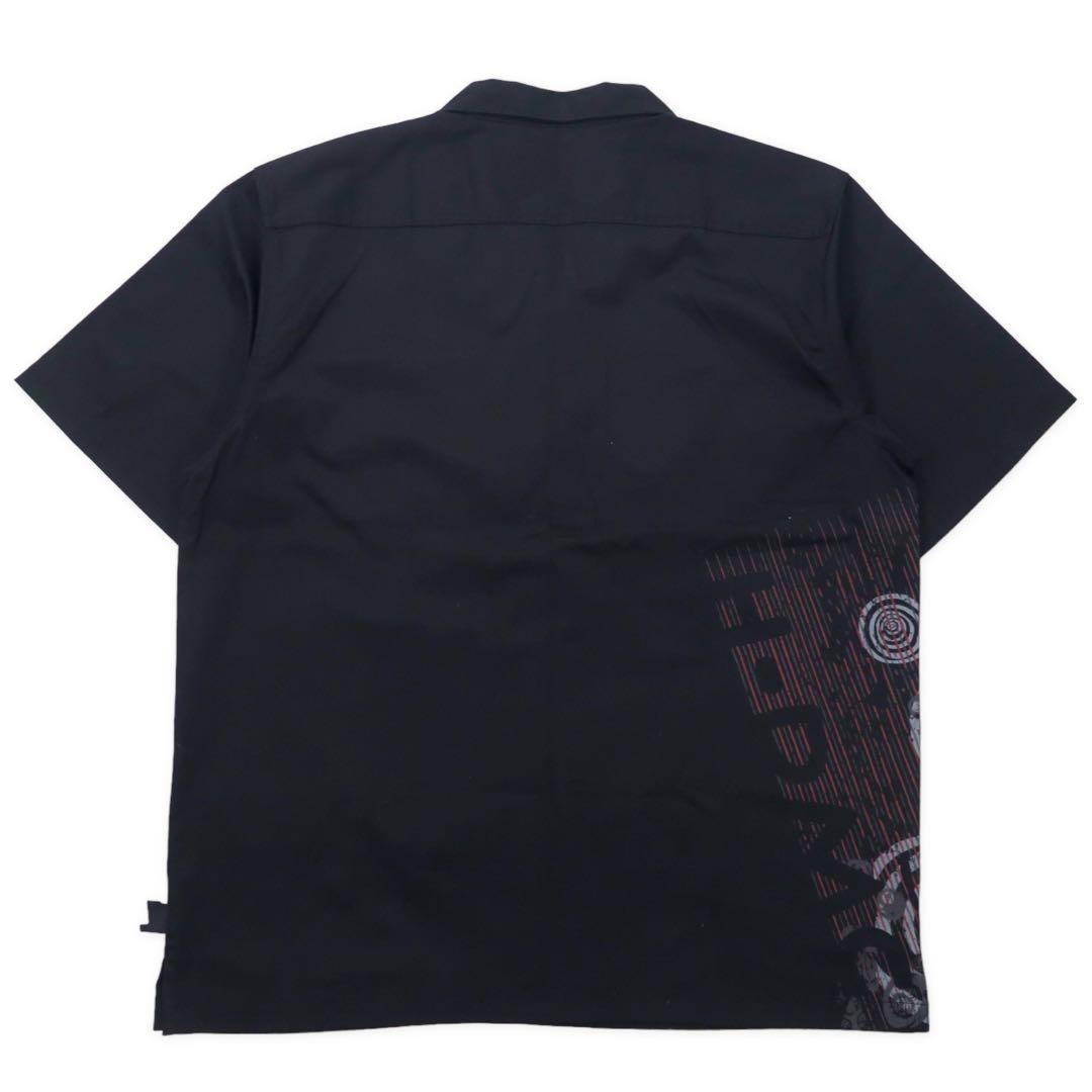 HARLEY DAVIDSON Camicia da lavoro a maniche corte con collo aperto XL Nera in cotone con stampa logo Oversize