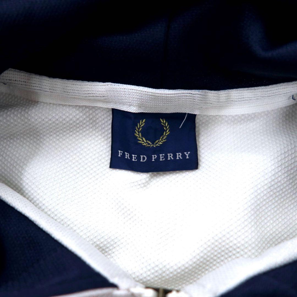 FRED PERRY 80年代 トラックジャケット ジャージ ジップパーカー XL ホワイト ロゴ刺繍 ビッグサイズ 日本製