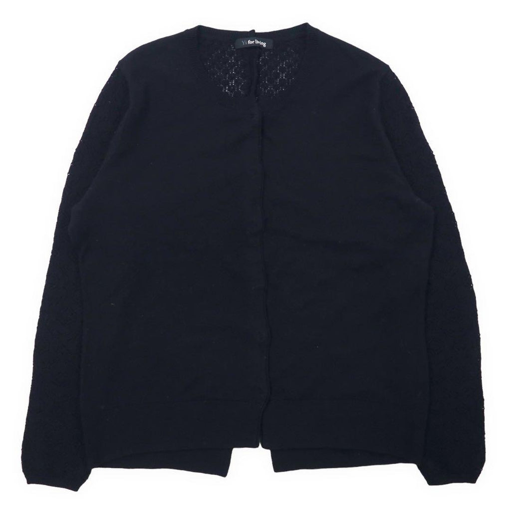Y's for living Insieme Cardigan in maglia di viscosa con inserti in pizzo Top senza maniche FREE Nero
