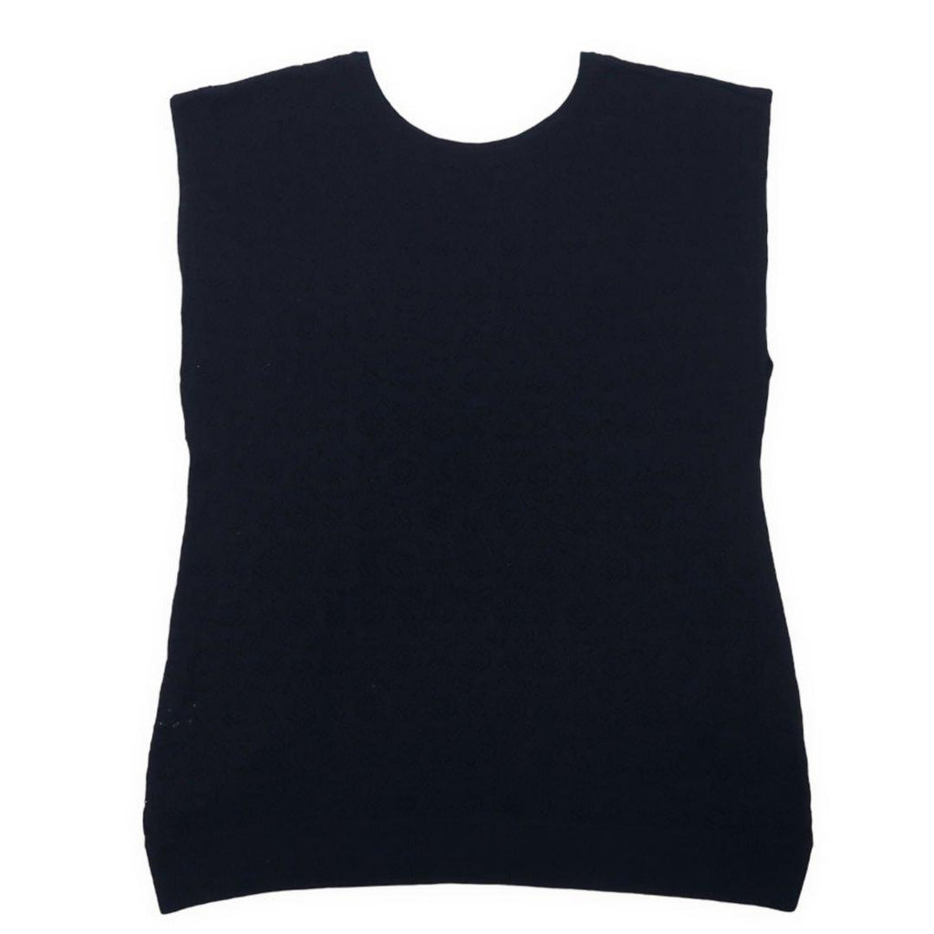Y's for living Insieme Cardigan in maglia di viscosa con inserti in pizzo Top senza maniche FREE Nero