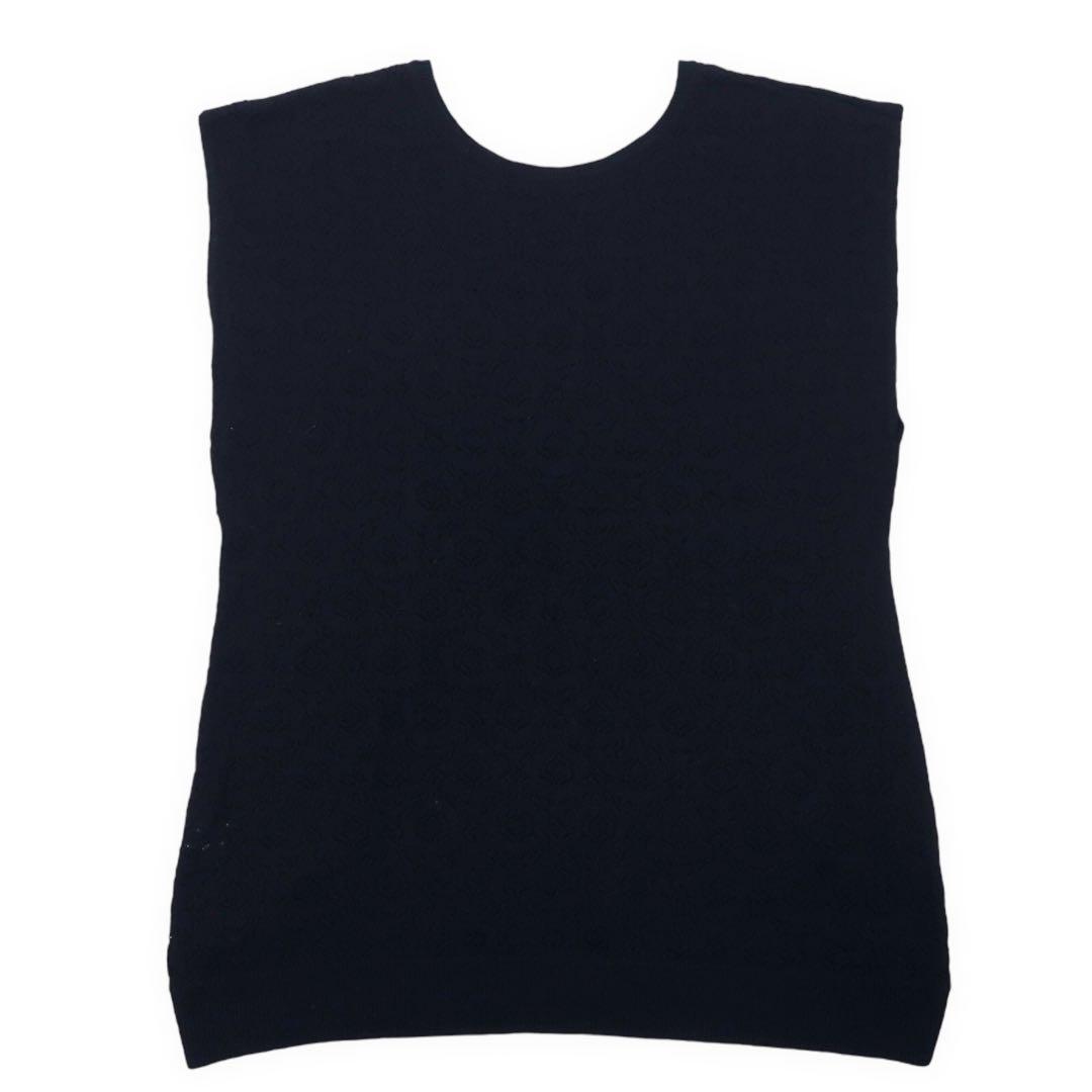Y's for living Insieme Cardigan in maglia di viscosa con inserti in pizzo Top senza maniche FREE Nero