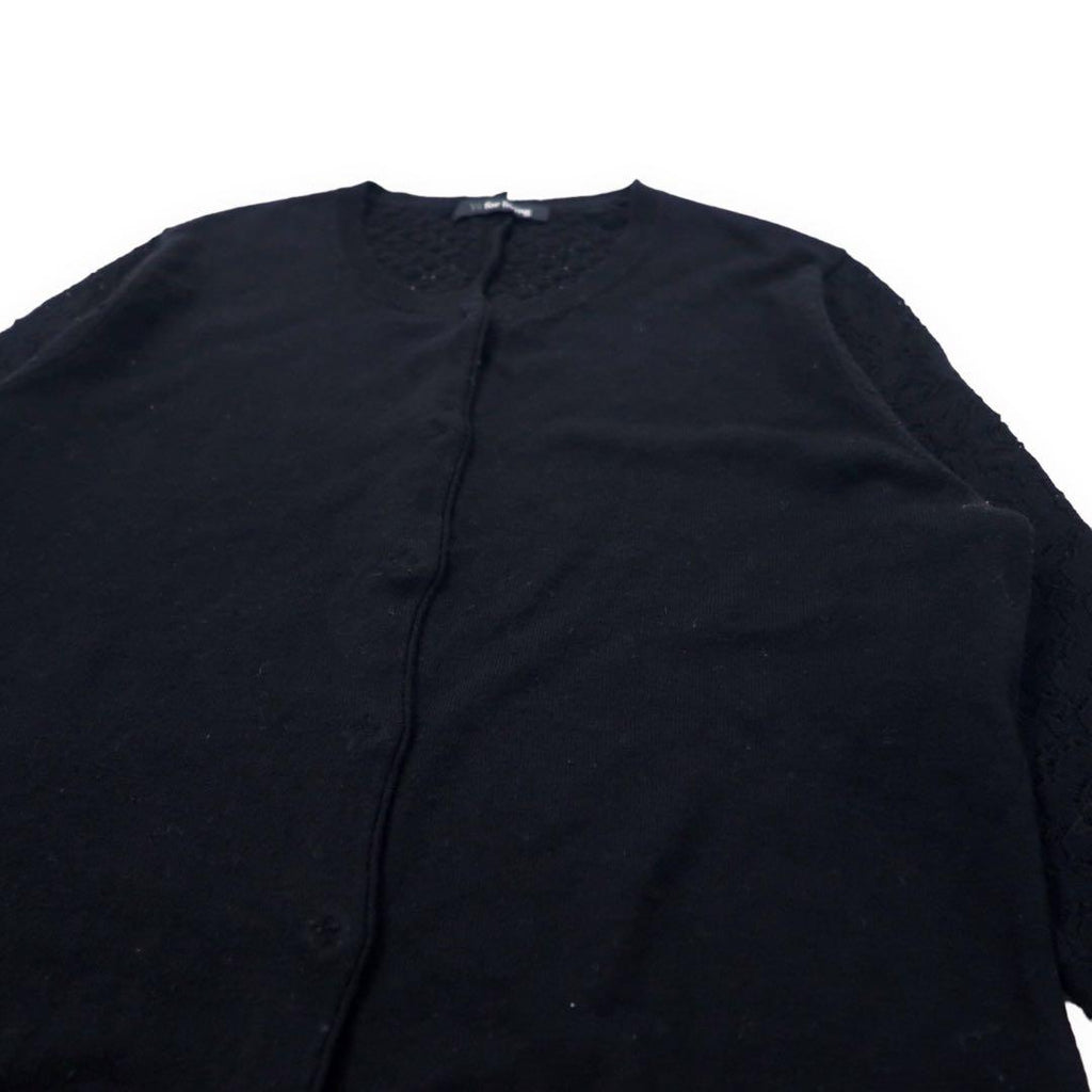 Y's for living Insieme Cardigan in maglia di viscosa con inserti in pizzo Top senza maniche FREE Nero