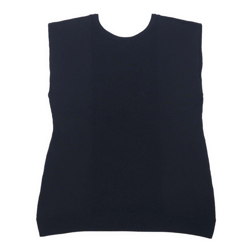Y's for living Insieme Cardigan in maglia di viscosa con inserti in pizzo Top senza maniche FREE Nero