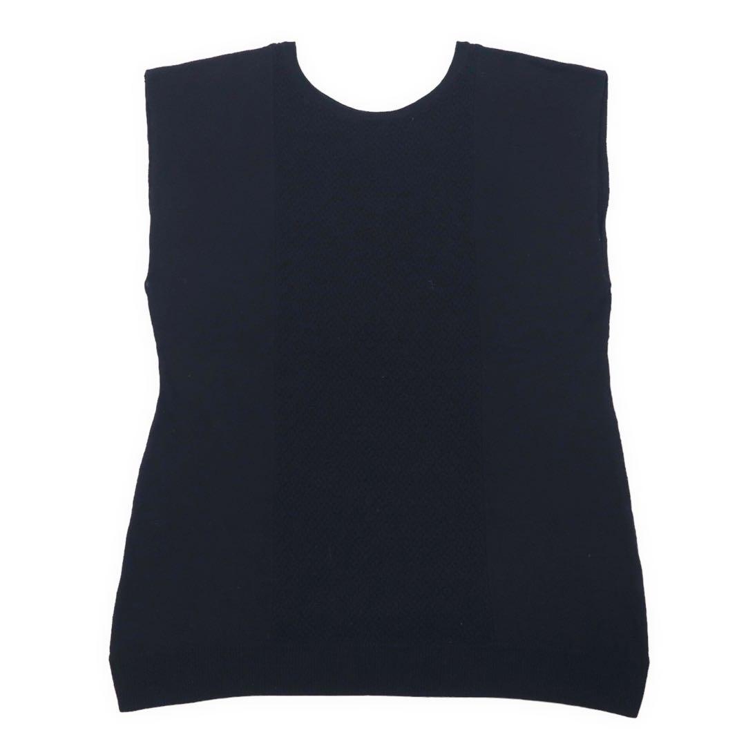 Y's for living Insieme Cardigan in maglia di viscosa con inserti in pizzo Top senza maniche FREE Nero