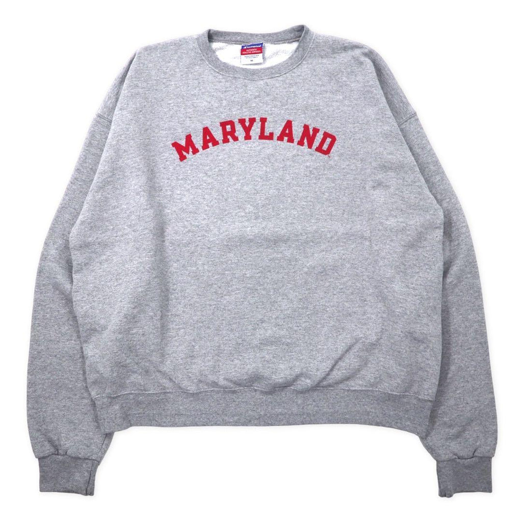 Champion 90年代 カレッジ プリントスウェット XL グレー コットン MARYLAND ビッグサイズ ホンジュラス製