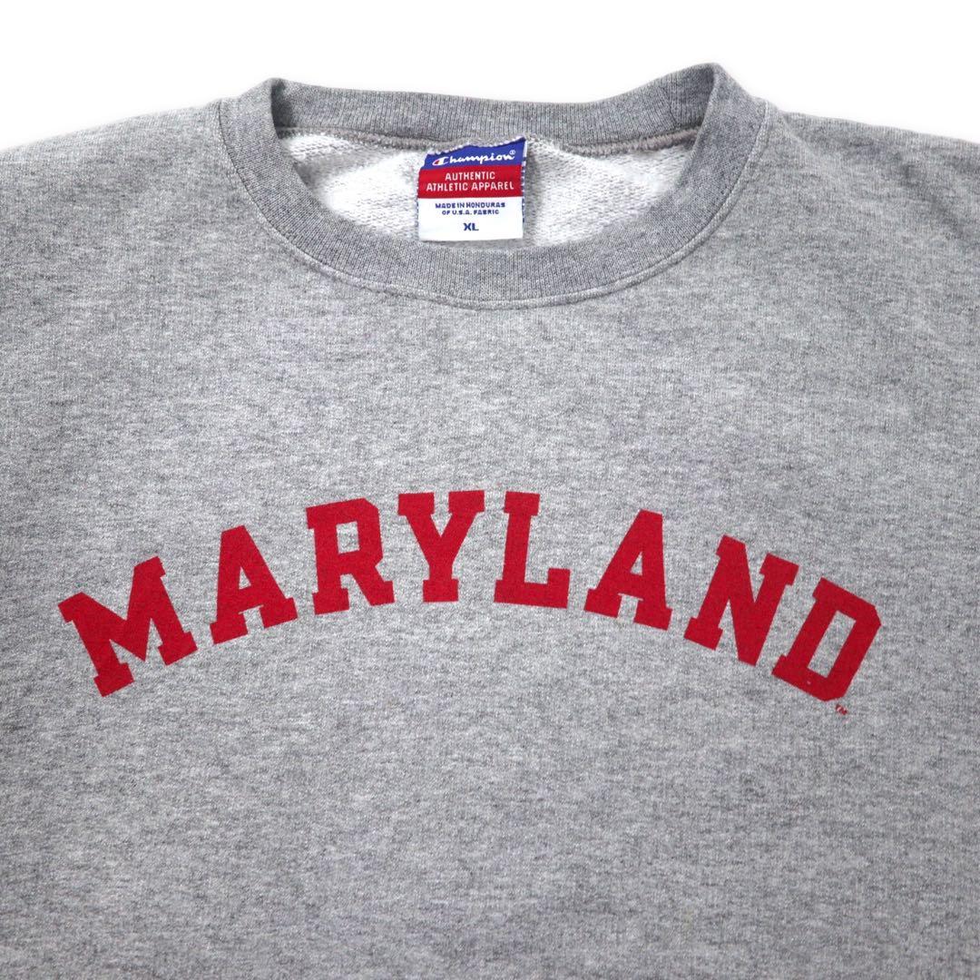 Champion anni '90 felpa college stampa XL grigia cotone MARYLAND taglia grande, Honduras