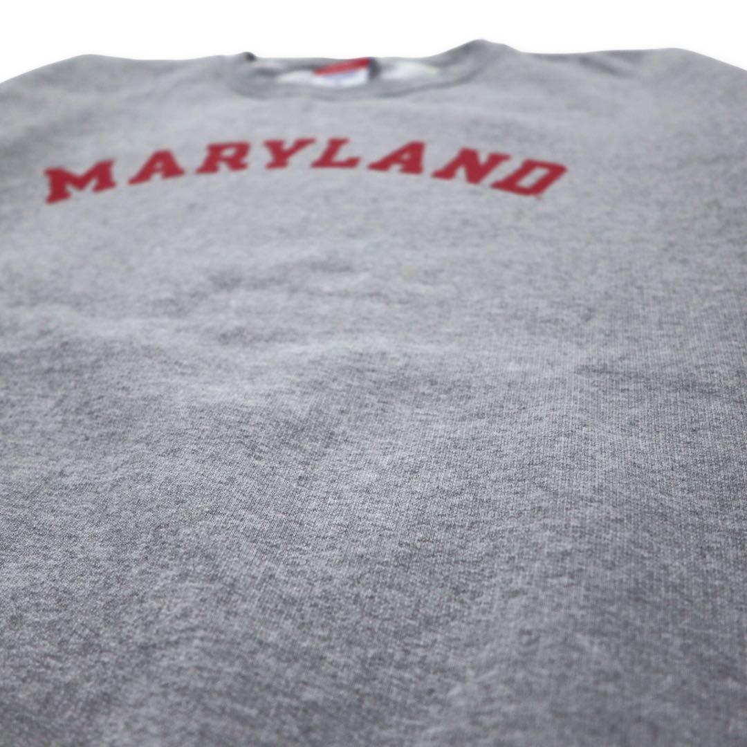 Champion anni '90 felpa college stampa XL grigia cotone MARYLAND taglia grande, Honduras