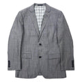 BURBERRY BLACK LABEL Giacca sartoriale 2 bottoni S Grigio a righe Lana misto lino Fodera Nova Check D1E22-383-06