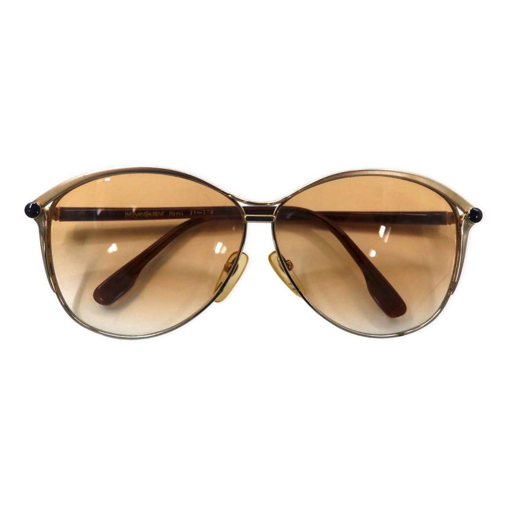YVES SAINT LAURENT Occhiali da sole a goccia con montatura in metallo dorato YSL 31-174