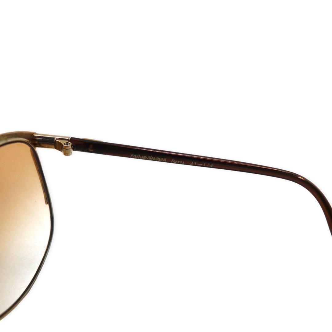 YVES SAINT LAURENT Occhiali da sole a goccia con montatura in metallo dorato YSL 31-174