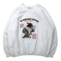 ACME CLOTHING × Warner Bros. Maglia ricamata con personaggi Looney Tunes anni '90, taglia L, bianca, cotone LOONEY TUNES