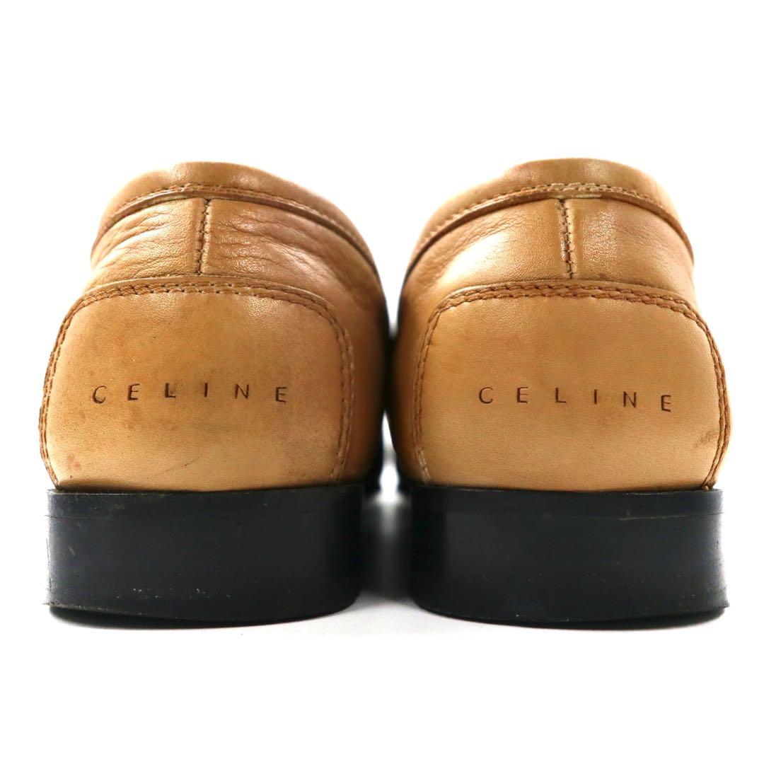 CELINE Slip-on Mocassini 22cm Beige Pelle Made in Italy