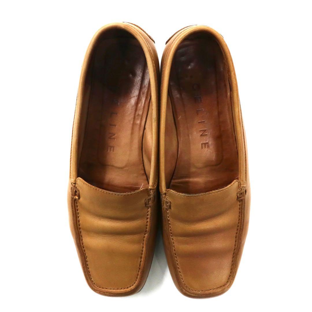 CELINE Slip-on Mocassini 22cm Beige Pelle Made in Italy