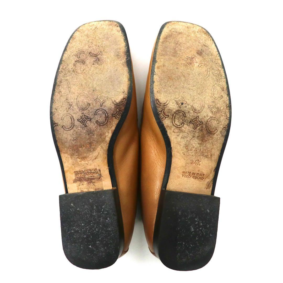 CELINE Slip-on Mocassini 22cm Beige Pelle Made in Italy