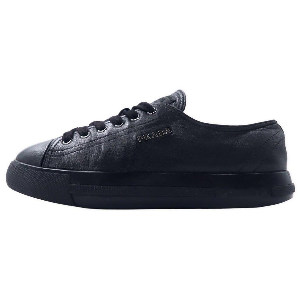 PRADA レザー レースアップ スニーカー 23.5cm ブラック ロゴ 3E 5581