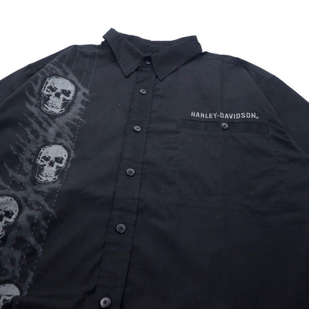 HARLEY DAVIDSON T-shirt con stampa teschio XL nero cotone ricamo logo sashiko oversize