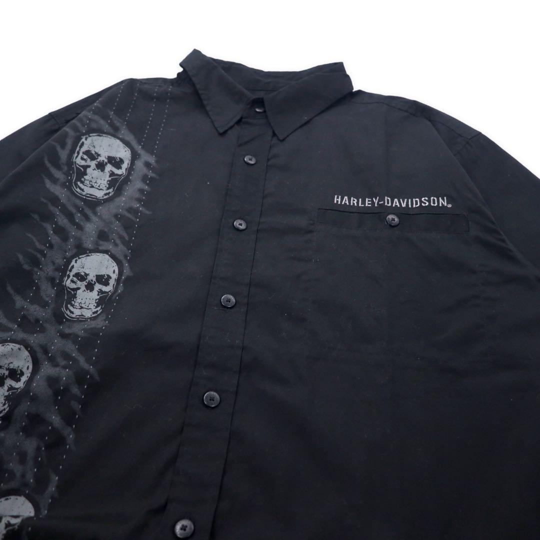 HARLEY DAVIDSON T-shirt con stampa teschio XL nero cotone ricamo logo sashiko oversize