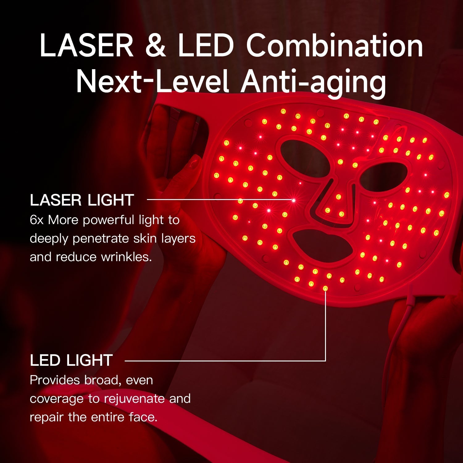 LEDセラピーフェイスマスク |7色のライトモード |家庭用スキンケアデバイス