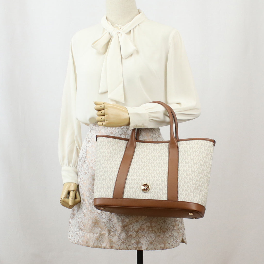 マイケルコース MICHAEL KORS LUISA トートバッグ30R4G99S2V　099VANILLA-LUGG ホワイト系 ブラウン系 bag-01