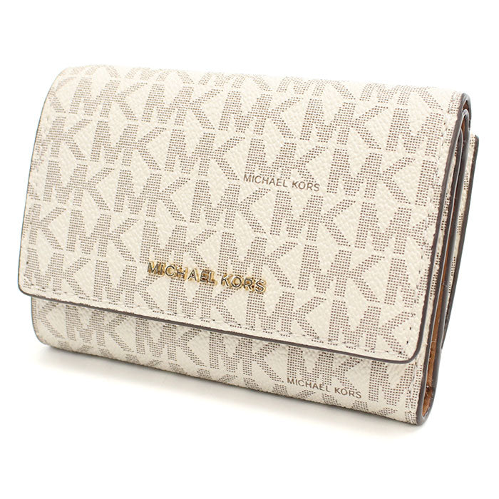 MICHAEL KORS マイケルコース 三つ折り財布 小銭入付き MKシグネチャー 32S5GYTP1B 149 BRYANT レディース アイボリー