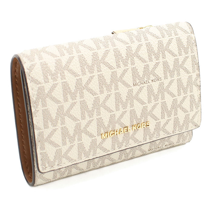 MICHAEL KORS マイケルコース 三つ折り財布 小銭入付き MKシグネチャー 32S5GYTP1B 149 BRYANT レディース アイボリー