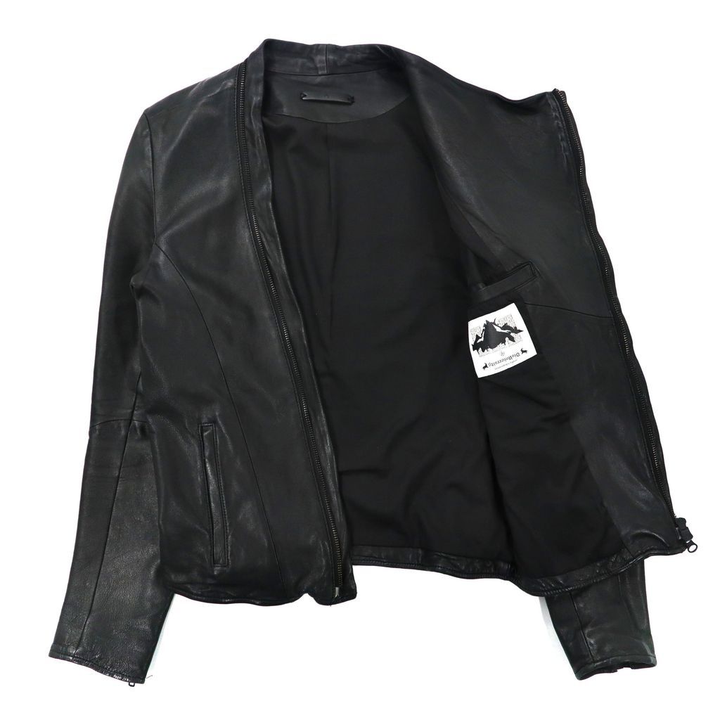 Advantage Cycle × DisUniversity ラムレザー ライダースジャケット S ブラック 羊革 SHIPS