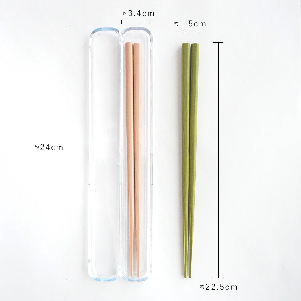 CLEAR ノルウェージャン箸 22.5cm&クリア箸ケース24cm セット