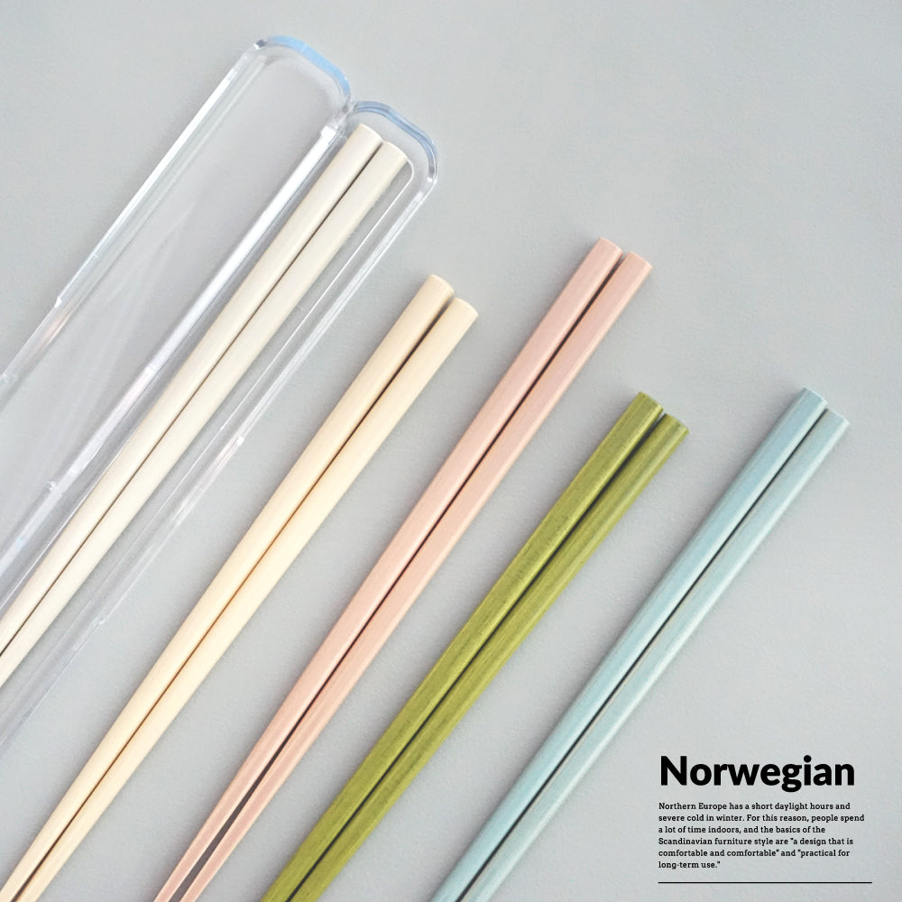 CLEAR ノルウェージャン箸 22.5cm&クリア箸ケース24cm セット