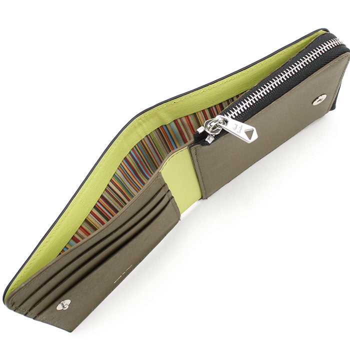 Paul Smith ポールスミス 二つ折り財布 小銭入付き M1A7970 USTRGS 79 メンズ ブラック カーキ
